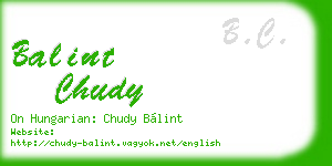 balint chudy business card